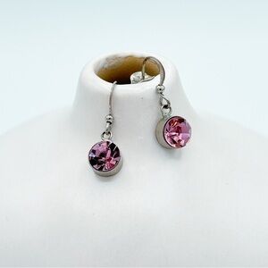 Pink crystal earrings